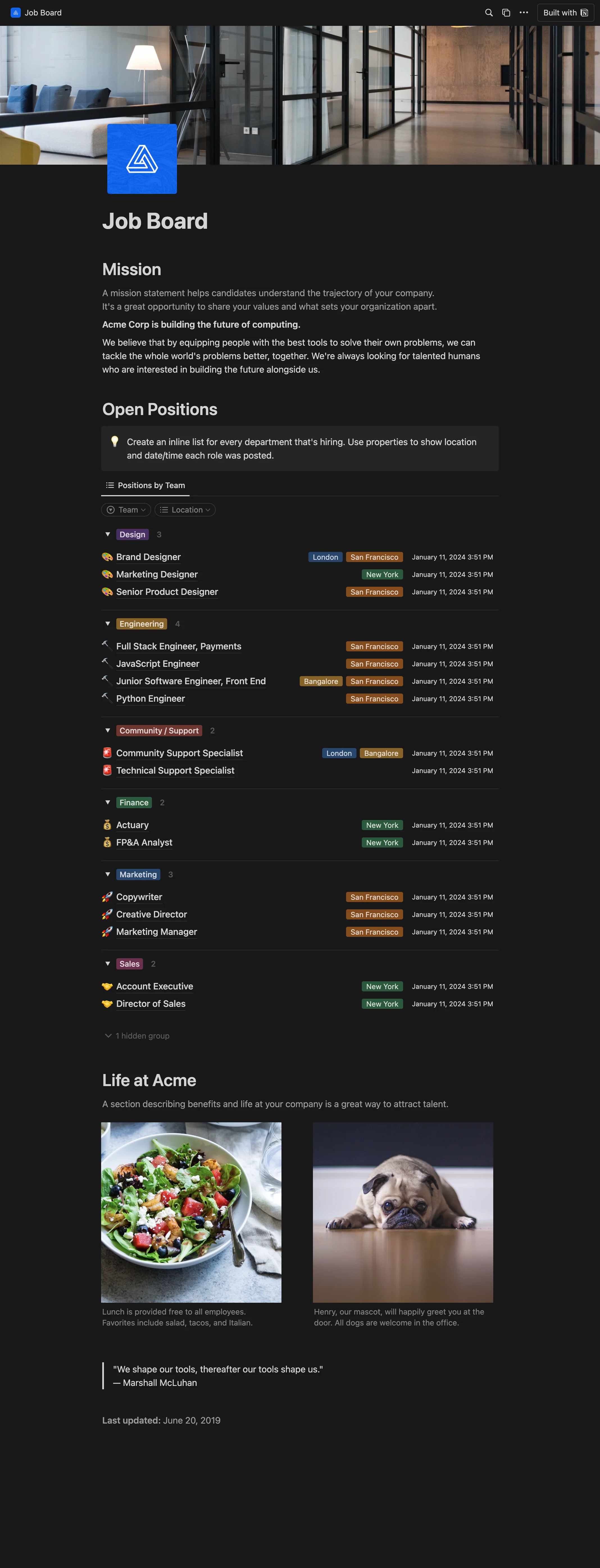 Job board