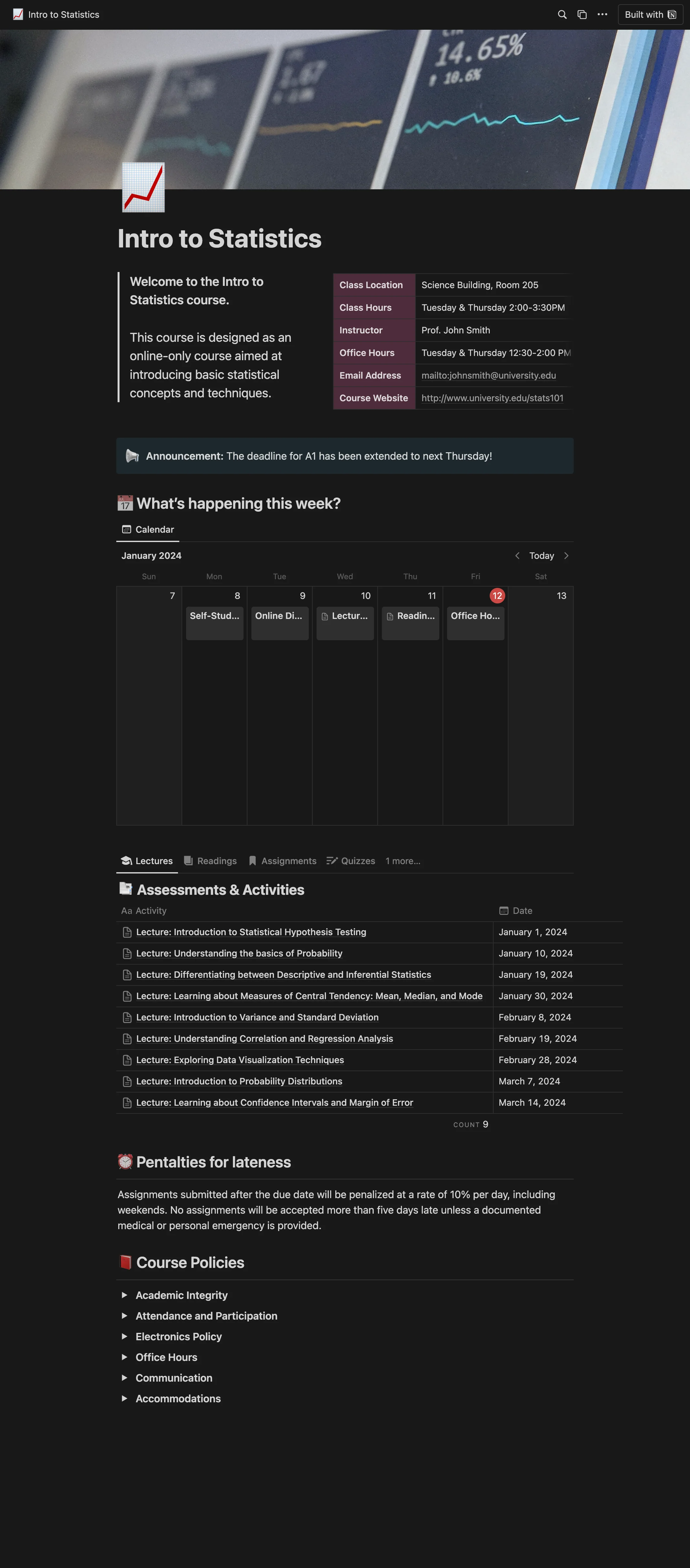 Online Course Homepage